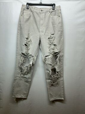 American Eagle Outfitters Light Gray Mom Jeans
